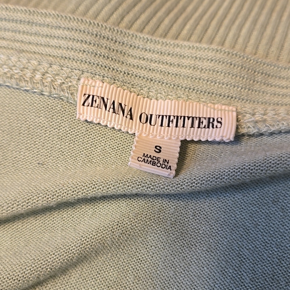 Zenana Outfitters Mint Green V-Neck Button Front Cardigan - Picture 7 of 8